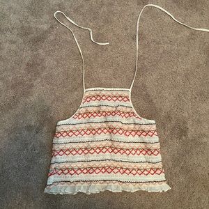 American eagle tank top with tie up strings